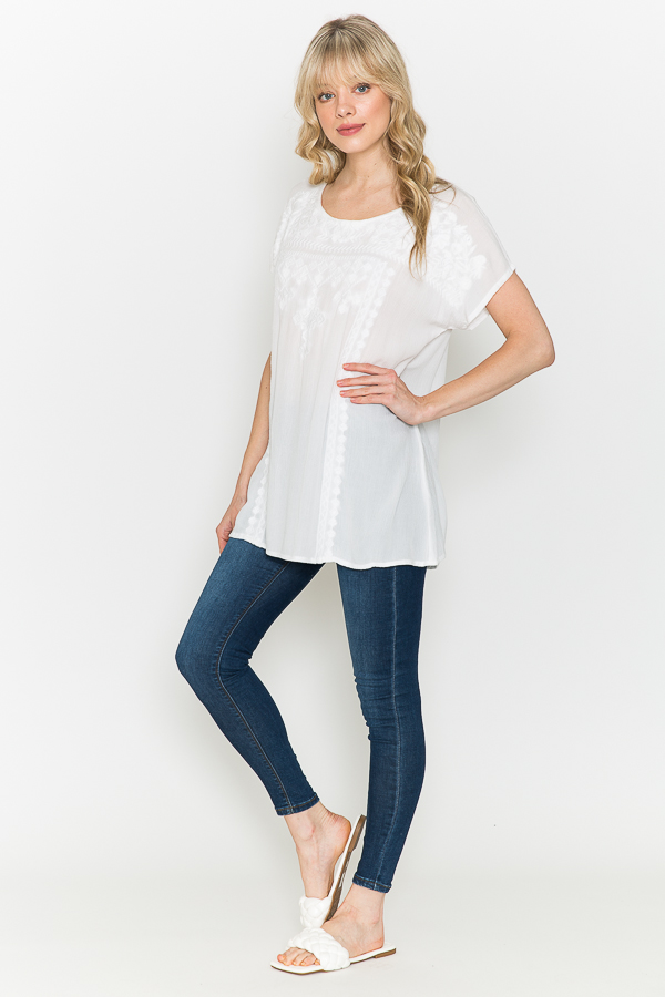 White Tunic with White Embroidery